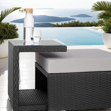 Rotanlounge met aluminium frame San Marino - zwart, Verzenden, Nieuw