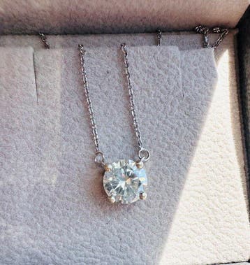 Halsketting - 14 karaat Witgoud - 1.56ct. tw. Diamant, Nieuw