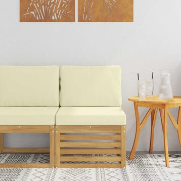 vidaXL Buiten Midden Sofa Massief Acaciahout Wit, Verzenden, Nieuw