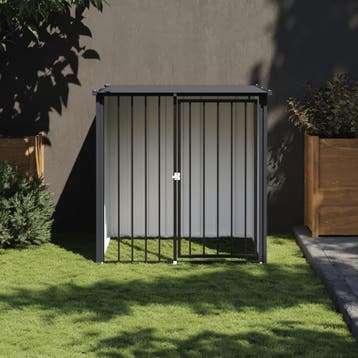 vidaXL Hondenhok met dak 110x103x109 cm gegalvaniseerd staal, Dieren en Toebehoren, Verzenden, Nieuw