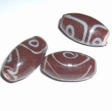 10x Roodbruine ovaal, 21x11mm (Rode glaskralen, Glaskralen), Hobby en Vrije tijd, Kralen en Sieraden maken, Ophalen of Verzenden