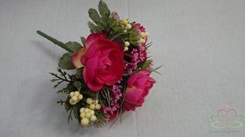 Bruidsmeisjesboeket Ranonkel Zijden frost Fuchsia, Ophalen of Verzenden, Nieuw