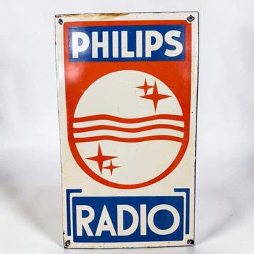 Philips Radio - Emaille plaat - Emaille