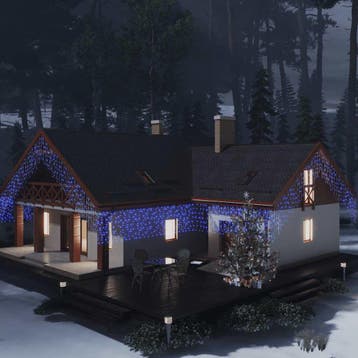 vidaXL Lichtgordijn met 400 LEDs en 8 functies 10 m blauw, Diversen, Verzenden, Nieuw