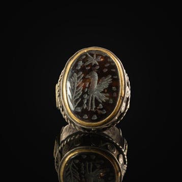 Ottomaanse Rijk Zilver Ring met carneool-intaglio met