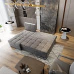 Hoekbank Rio met Opbergruimte Beige | Universeel | €399,-, Hout, Hoekbank, 200 tot 250 cm, 100 tot 125 cm