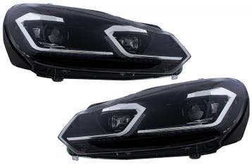 Koplampen VW Golf VI in Golf 7.5 Look Dynamic LED zwart, Ophalen of Verzenden, Nieuw