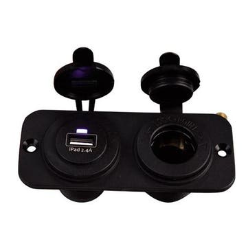 12/24 volt USB-Standaard inbouwstopcontact met laadfunctie-Z, Ophalen of Verzenden, Nieuw