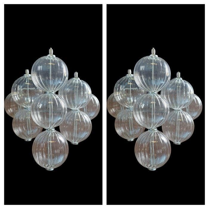 Wandkandelaar (2) - Glas, Antiek en Kunst, Antiek | Lampen