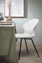 2dekans | Mica Decorations Max Eetkamerstoel - Velvet - Off, Huis en Inrichting, Stoelen, Ophalen of Verzenden, Zo goed als nieuw