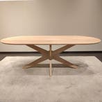 Eettafel Trapani Plat ovaal naturel 220x100cm, Huis en Inrichting, 100 tot 150 cm, Verzenden, Eikenhout, Vijf personen of meer