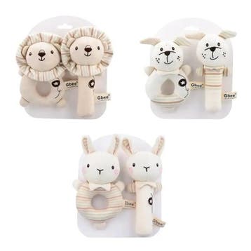 Set met 2 zachte baby rammelaars Klein Konijntje, Verzenden, Nieuw, Kraamcadeau