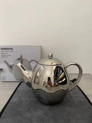 Sabichi - Fluitketel - Dubbelwandige theepot van 304, Antiek en Kunst