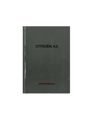 1992 CITROEN AX INSTRUCTIEBOEKJE NEDERLANDS