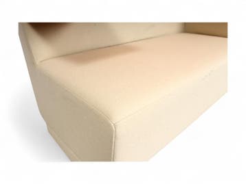Vrijstaand treinbankje, vrijstaand, oranje-beige, Overige plaatsen, Ophalen of Verzenden, Gebruikt, Tafel