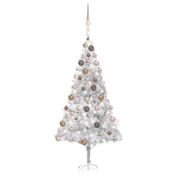 vidaXL Kunstkerstboom met verlichting en kerstballen 180 cm, Verzenden, Nieuw