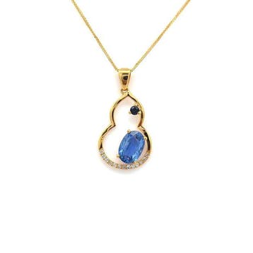 Ketting met hanger - 14 karaat Geel goud - 0.89ct. tw.