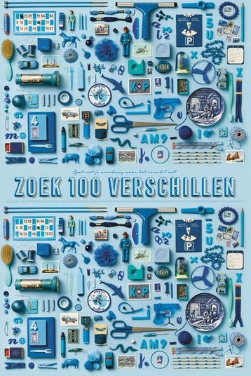 Stratier Xl Spelposter - Zoek 100 Verschillen (Blauw), Ophalen of Verzenden, Nieuw, Tom Suykens; Dieter Coppens