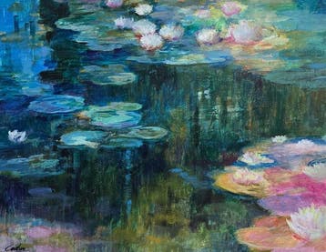 Baptiste Corbin (1943) - Fleurs flottantes, Antiek en Kunst