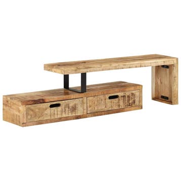 vidaXL Tv-meubel (118-200) x 30 x 40 cm massief hout mango, Verzenden, Nieuw, 200 cm of meer, Minder dan 100 cm