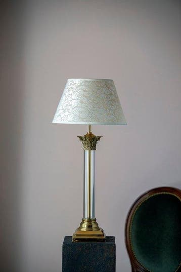 Tafellamp - Messing, acryl - Hollywood Regency