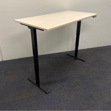 Refurbished elektrische zit-sta bureau, 160x80 cm, Ahorn, Ophalen of Verzenden, In hoogte verstelbaar, Nieuw