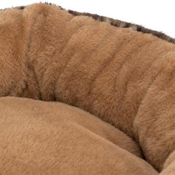 Trixie hondenmand leo soft rond pluche bruin / panterprint, Verzenden, Nieuw