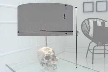 Tafellamp SKULL 44 cm linnen kap zwart - 38320, Ophalen of Verzenden, Nieuw