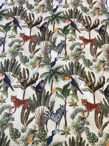 Stof met digitale jungle-/tropische print - Textiel - 500 cm