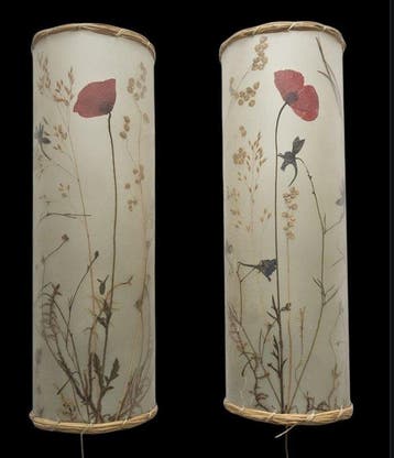 Wandlamp (2) - Vintage wandlamp met bloemmotief - Plastic