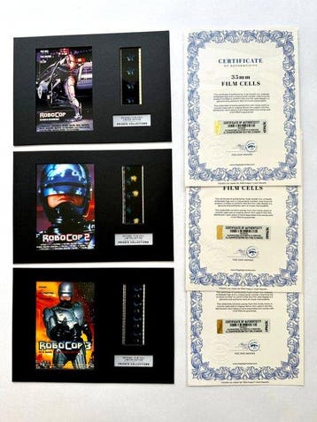 RoboCop – Super rare Trilogy Set of 3 Mounted 35mm Film, Nieuw