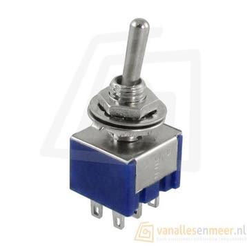 MTS-203 Tuimelschakelaar – DPDT – Aan/Uit/Aan – 6 Pins, Verzenden, Nieuw