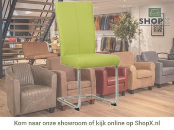 Leren eetkamerstoel Dry - Toledo Lime (felgroen) -, Huis en Inrichting, Overige kleuren, Nieuw, Leer, Ophalen of Verzenden