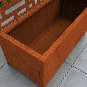 Tuinscherm Bernalda met plantenbak 190x82x38 cm patina casa., Verzenden, Nieuw