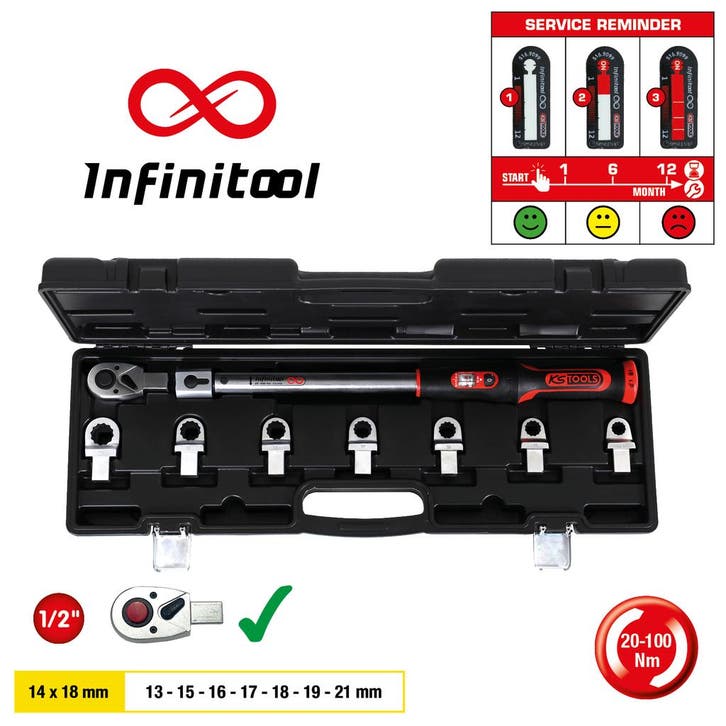 KS Tools INFINITOOL Momentsleutelset 20-200Nm 14x18mm –, Auto diversen, Autogereedschap, Nieuw, Verzenden