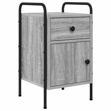 vidaXL Nachtkastje Grijs Sonoma 35 x 36,5 x 61 cm Bewerkt, Huis en Inrichting, Minder dan 45 cm, Verzenden, Nieuw, 55 tot 70 cm
