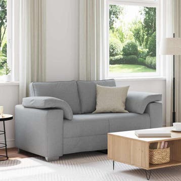 vidaXL Loveseat Lichtgrijs 160 cm Stof, Verzenden, Nieuw, Stof, 150 tot 200 cm