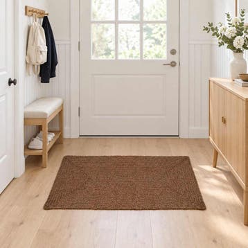 vidaXL Gebied Tapijt Grijs 80 x 150 cm Jute, Verzenden, Nieuw, Grijs