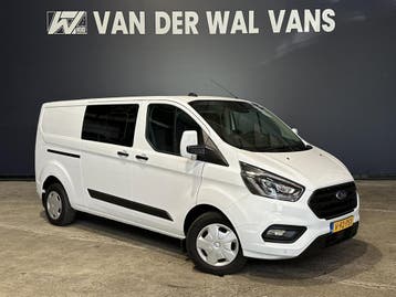 Ford Transit Custom 2.0 TDCI 170pk L2H1 Dubbele Cabine Euro6, Stof, Gebruikt, Wit, Dealer onderhouden