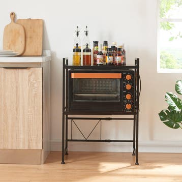 Magnetron rek Sorsele keukenrek 79x40-63x32 cm zwart [en.cas, Verzenden, Nieuw