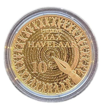 Gouden 10 euro 2010 Proof munt: Max Havelaar Tientje, Verzenden, Koningin Beatrix, Losse munt, Goud