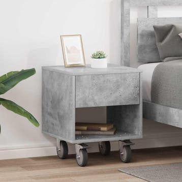 vidaXL Nachtkastje 2 pcs Beton Grijs 40,5 x 40 x 48 cm, Minder dan 45 cm, Verzenden, Nieuw, Minder dan 55 cm
