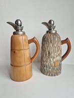 Macabo - Thermosfles (2) - Hout, Metaal, Glas - Paar karafes, Antiek en Kunst