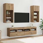 vidaXL TV Wand Eenheden met LED 5 pcs Artisan Eiken 40,5 x, Huis en Inrichting, Kasten | Televisiemeubels, Minder dan 50 cm, Verzenden