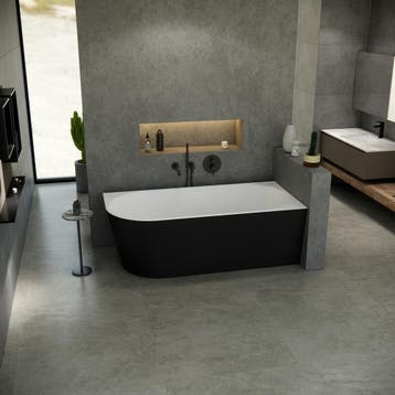Vrijstaand bad Luciano hoekbad 180x80x58cm mat zwart/ wit, Verzenden, Nieuw