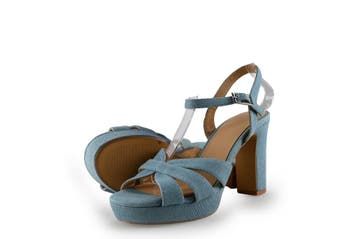 Manfield Sandalen in maat 39 Blauw, Sandalen of Muiltjes, Manfield, Gedragen, Verzenden
