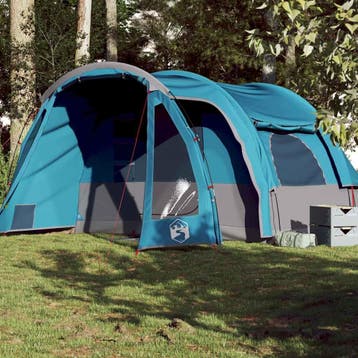 vidaXL Kampeertent 6-persoons waterdicht blauw, Caravans en Kamperen, Verzenden, Nieuw, Tot en met 2