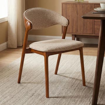 *WOONWINKEL* Dutchbone Babington Vintage Stoel Walnoot, Verzenden, Nieuw, Stof