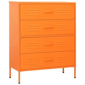 Ladekast Oranje 80cm | Retourdeal 41% Korting, Huis en Inrichting, 1 of 2 laden, 100 tot 150 cm, Zo goed als nieuw, Metaal