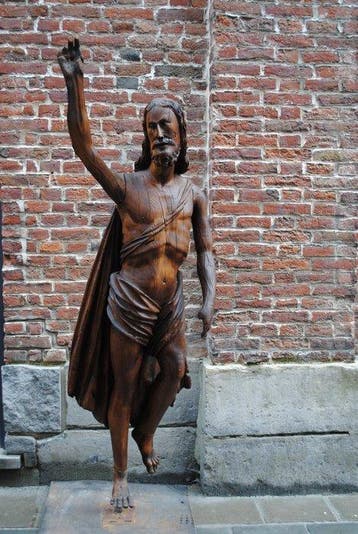 sculptuur, Christ Ressuscité XVIè - 170 cm - Eik